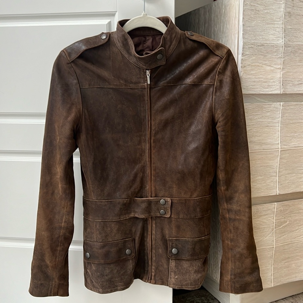 Joseph leather brown jacket size small